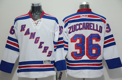 New York Rangers #36 Mats Zuccarello White Road Stitched NHL Jersey