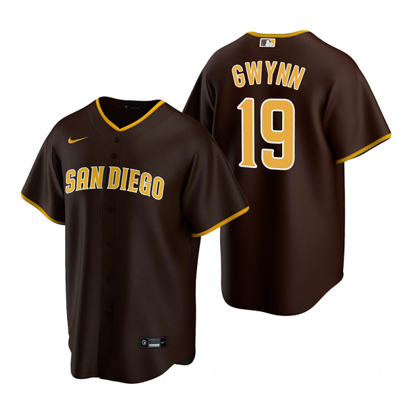 Men's San Diego Padres #19 Tony Gwynn Nike Brown 2020 Road Jersey