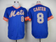 Mitchell And Ness 1983 New York Mets #8 Gary Carter Blue Throwback Stitched MLB Jersey