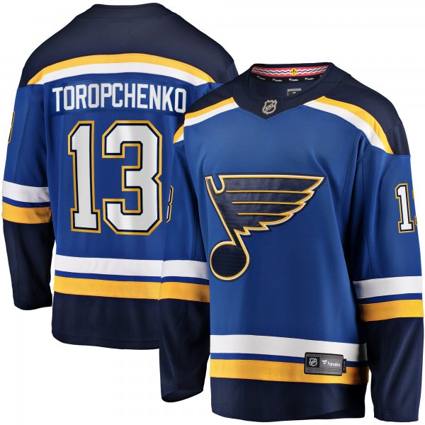 Men's St. Louis Blues Alexey Toropchenko Fanatics Blue Home Breakaway Jersey