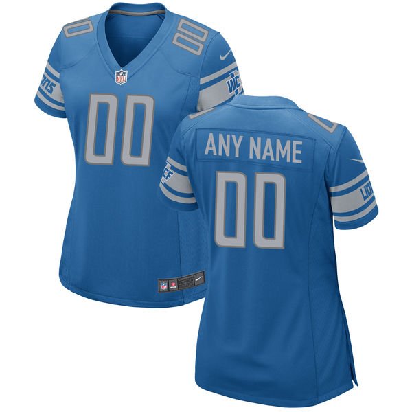 Women's Nike Detroit Lions Blue Custom Team Color Game NFL Jersey