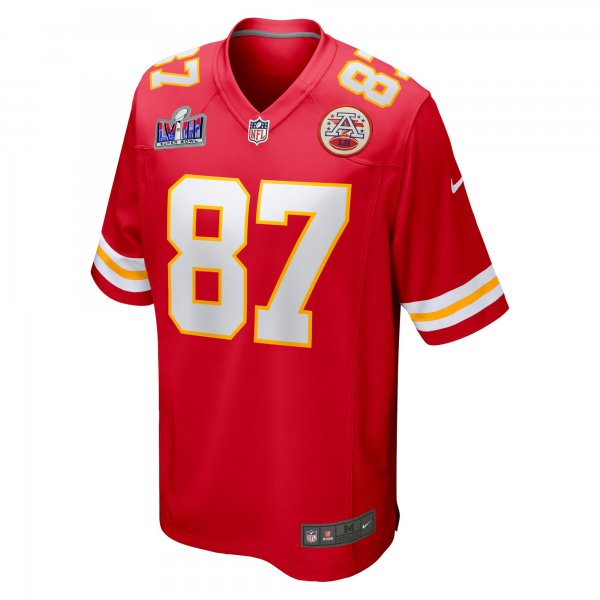 Men's Kansas City Chiefs Travis Kelce Nike Red Super Bowl LVIII Game Jersey