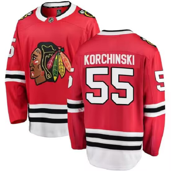 Men's Chicago Blackhawks #55 Kevin Korchinski Breakaway Home Red Jersey