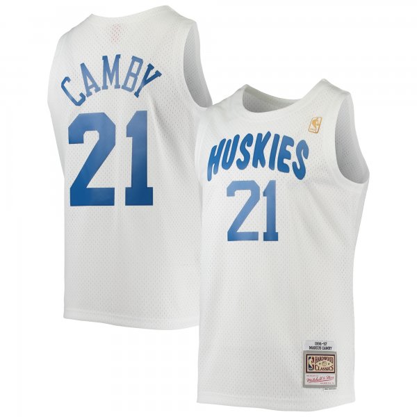 Men's Toronto Raptors Marcus Camby Mitchell & Ness White 1996/97 Hardwood Classics Swingman Jersey