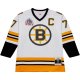 Men's Boston Bruins Ray Bourque Mitchell & Ness White Captain Patch 1989/90 Blue Line Player Jersey