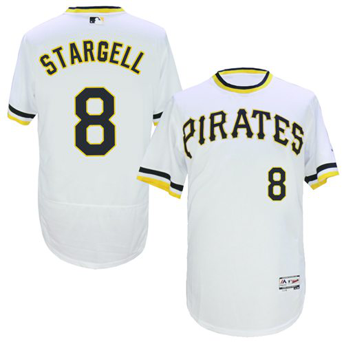 Pittsburgh Pirates #8 Willie Stargell White Flexbase Collection Cooperstown Stitched MLB Jersey