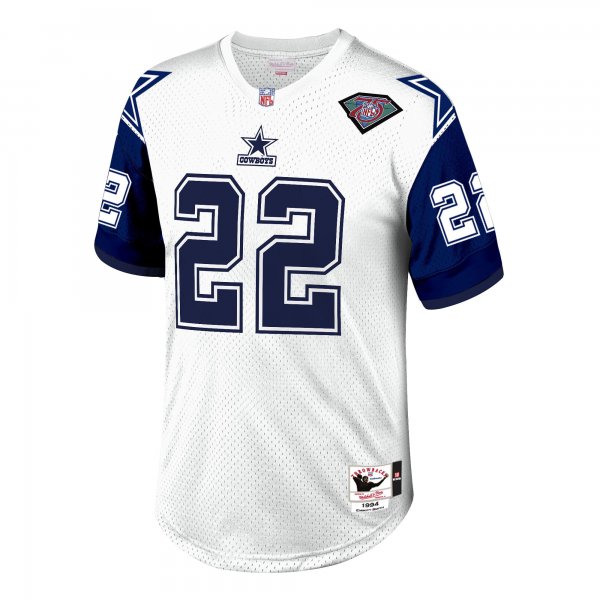 Men's Dallas Cowboys 1996 Emmitt Smith Mitchell & Ness White Throwback Retired Player Jersey