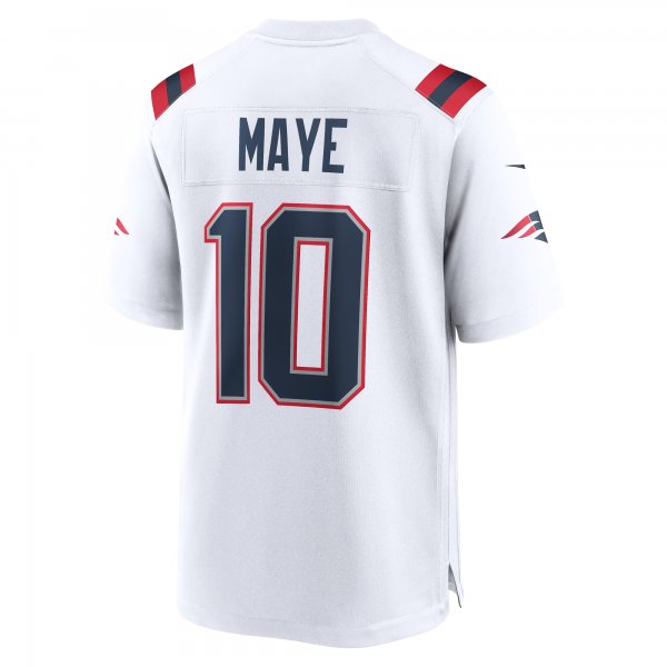 Men's New England Patriots Drake Maye Nike White 2024 NFL Draft First Round Pick Player Game Jersey