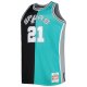 Men's San Antonio Spurs Mitchell & Ness Black/Teal Big & Tall Hardwood Classics 1998/99 Split Swingman Jersey