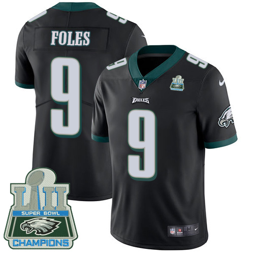 Nike Philadelphia Eagles #9 Nick Foles Black Alternate Super Bowl LII Champions Men's Stitched NFL Vapor Untouchable Limited Jersey