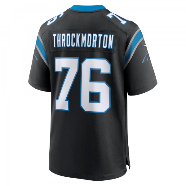 Men's Carolina Panthers Calvin Throckmorton Nike  Black Team Game Jersey