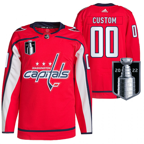 Men's Washington Capitals 2022 Stanley Cup Playoffs Red Custom Jersey