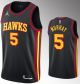 Men's Atlanta Hawks #5 Dejounte Murray 75th Anniversary 2021-22 Statement Edition Black NBA Jersey