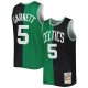 Men's Boston Celtics Kevin Garnett Mitchell & Ness Black/Kelly Green Hardwood Classics 2007/08 Split Swingman Jersey