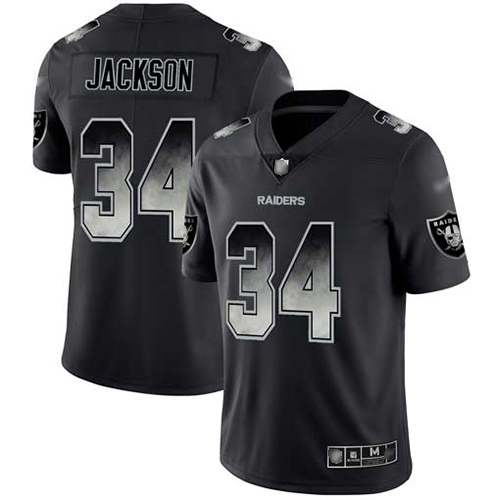 Las Vegas Raiders #34 Bo Jackson Black Men's Stitched NFL Vapor Untouchable Limited Smoke Fashion Jersey