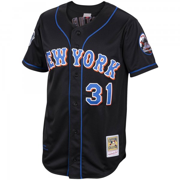 Men's New York Mets Mike Piazza Mitchell & Ness Black Alternate 2000 Cooperstown Collection Jersey