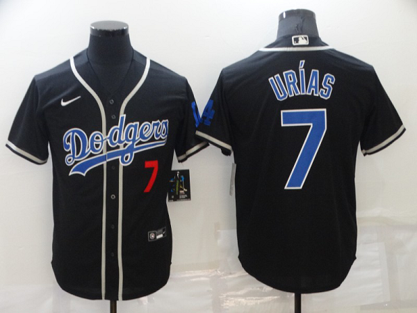 Men's Nike Los Angeles Dodgers #7 Julio Urias Black MLB Cool Base Jersey