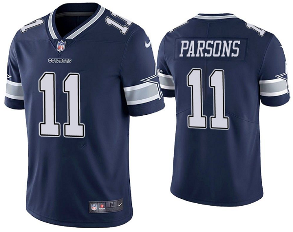 Men's Dallas Cowboys #11 Micah Parsons Navy 2021 NFL Draft Vapor Limited Stitched Jersey