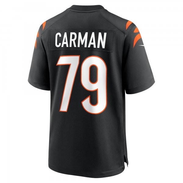 Men's Cincinnati Bengals Jackson Carman Nike Black Game Jersey