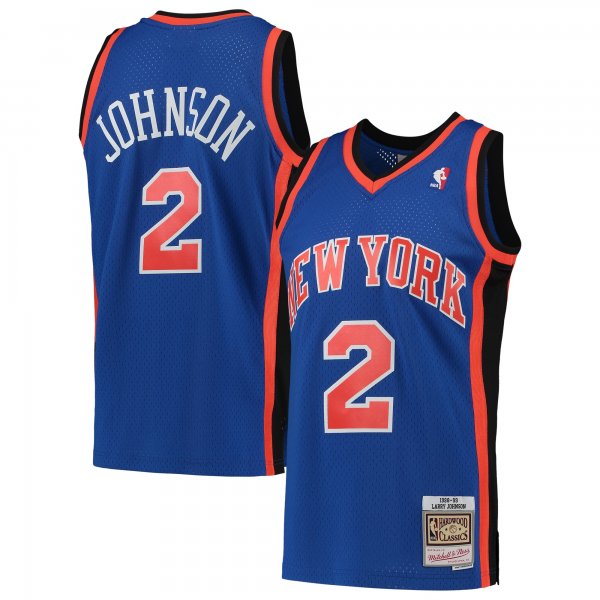 Men's New York Knicks Larry Johnson Mitchell & Ness Blue 1998/99 Hardwood Classics Swingman Jersey