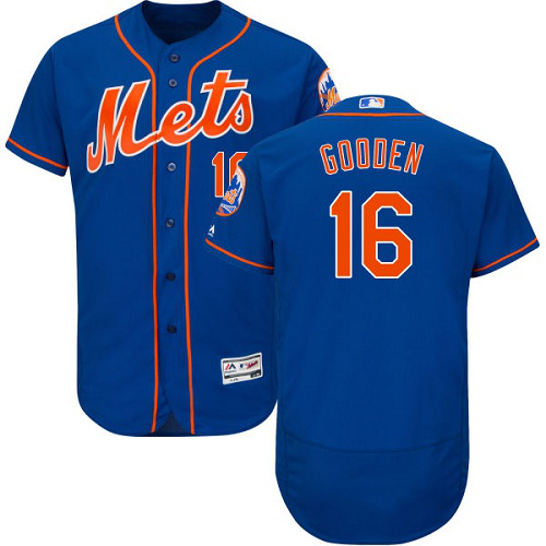 New York Mets #16 Dwight Gooden Blue Flexbase Collection Stitched MLB Jersey