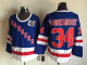 Men's New York Rangers 34 Vanbiesbrouck Blue Throwback NHL Jersey