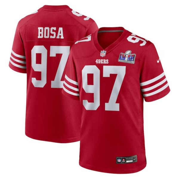 Men's #97 Nick Bosa San Francisco 49ers Nike Super Bowl LVIII Limited Jersey Scarlet