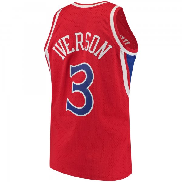 Men's Philadelphia 76ers Allen Iverson Mitchell & Ness Red 1996/97 Hardwood Classics Jersey