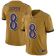 Baltimore Ravens #8 Lamar Jackson Gold Men's Stitched NFL Limited Inverted Legend Jersey