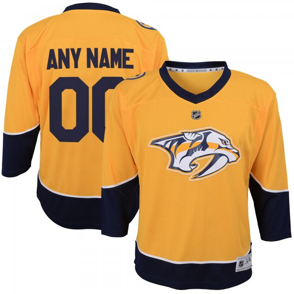 Youth Nashville Predators  Gold Home Replica Custom Jersey