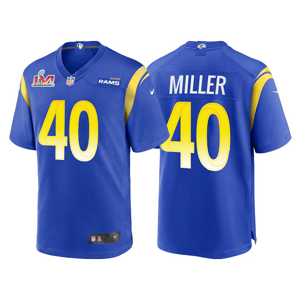 Los Angeles Rams #40 Von Miller Super Bowl LVI Bound Royal Patch Jersey