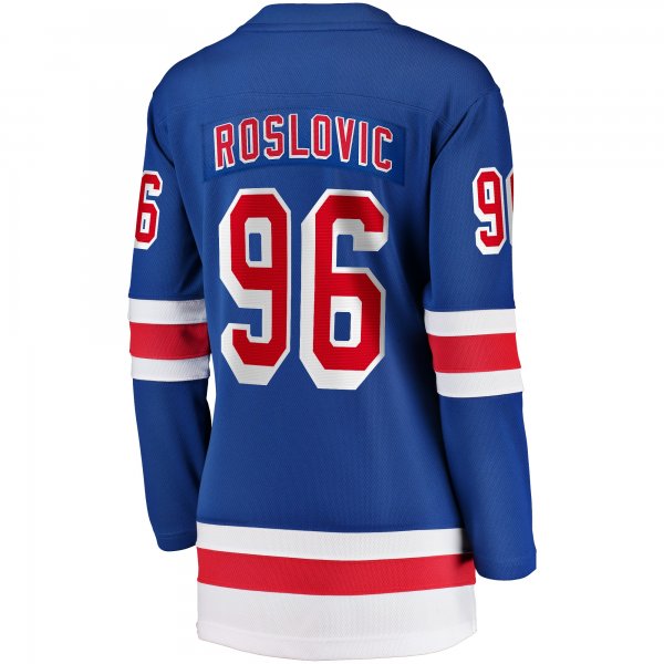 Women's New York Rangers Jack Roslovic Fanatics Blue Home Breakaway Player Jersey