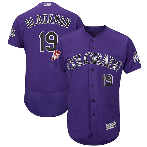 Men's Colorado Rockies #19 Charlie Blackmon Majestic Purple 2019 Spring Training Flex Base Player MLB Jersey