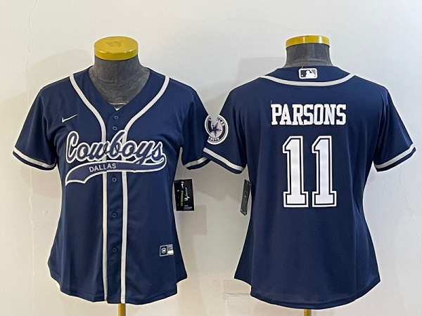 Women's Dallas Cowboys #11 Micah Parsons Navy Stitched Baseball Cool Base Jersey