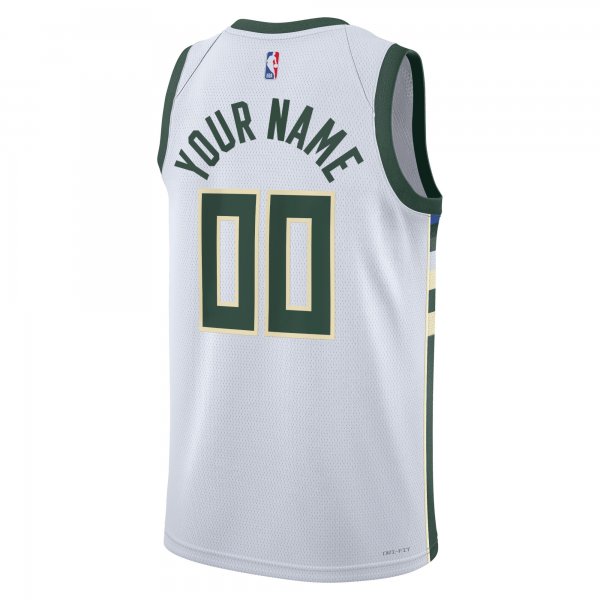 Unisex Milwaukee Bucks Nike White Swingman Custom Jersey - Association Edition