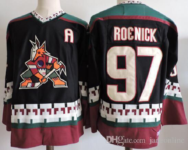 Men Adidas Arizona Coyotes #97 Jeremy Roenick Black Stitched NHL Jersey