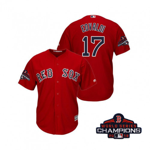 Men's Boston Red Sox #17 Nathan Eovaldi Red 2018 WS Champions MLB Jersey