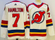 Men's New Jersey Devils #7 Dougie Hamilton White 2022 Reverse Retro NHL Jersey