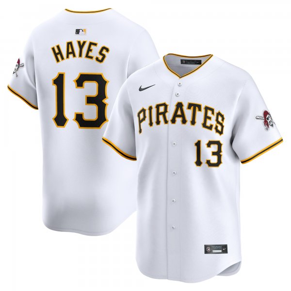 Men's Pittsburgh Pirates #13 N Hayes Nike White Home Limited Player Jersey