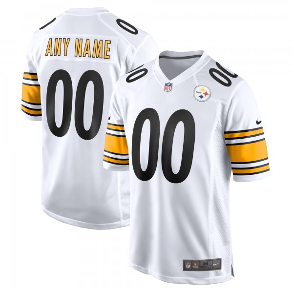 Men's Pittsburgh Steelers Nike White Game Custom Jersey