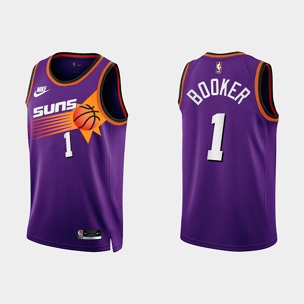 Men's Phoenix Suns Devin Booker #1 2022-23 Classic Edition Purple NBA Jersey