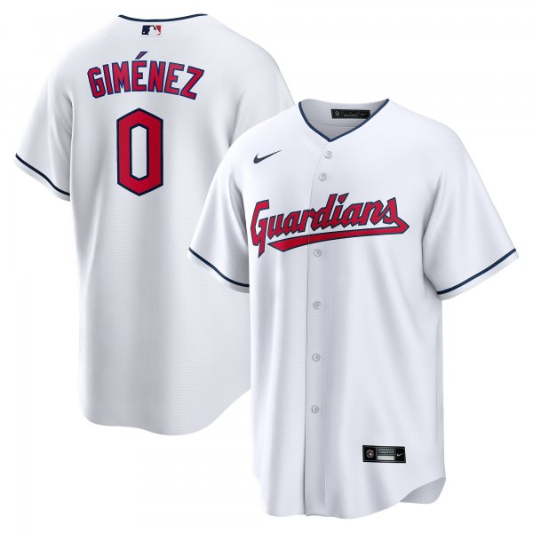 Men's Cleveland Guardians #0 Andres Gimenez Nike White Home  Replica Player Jersey