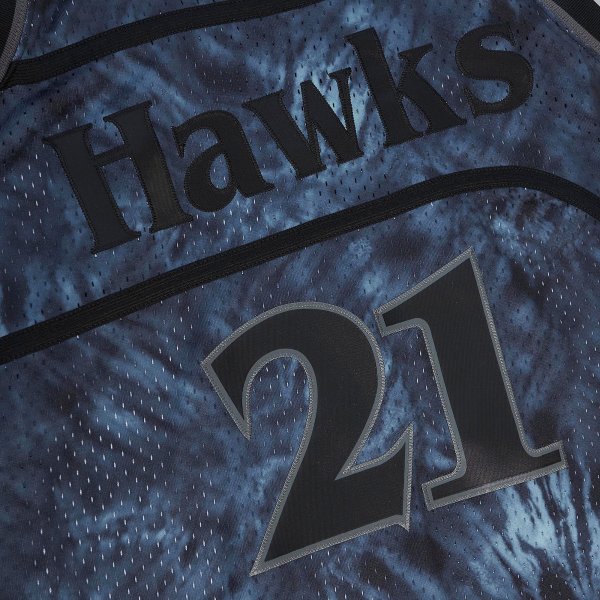 Men's Atlanta Hawks Dominique Wilkins Mitchell & Ness Black Hardwood Classics 1986/87 Tie-Dye Swingman Jersey