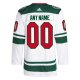 Men's Minnesota Wild  adidas White Away  Primegreen Custom Jersey