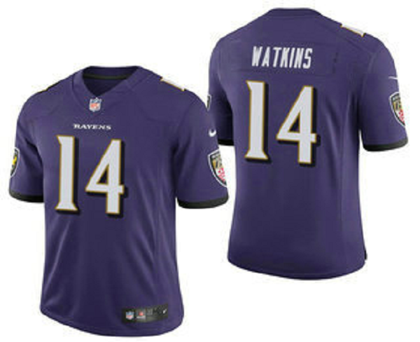 Men's Baltimore Ravens #14 Sammy Watkins Purple 2021 Vapor Untouchable Stitched NFL Nike Limited Jersey