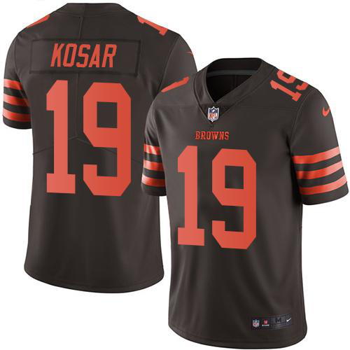 Men's Nike Cleveland Browns #19 Bernie Kosar Brown Stitched NFL Limited New Color Rush Jersey