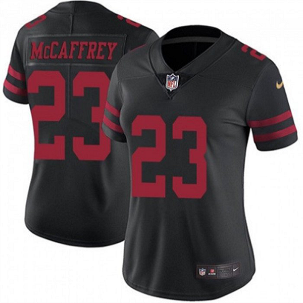 Women's NFL San Francisco 49ers #23 Christian McCaffrey 2022 Limited Black Jersey