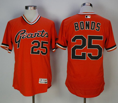 Giants #25 Barry Bonds Orange Flexbase Collection Cooperstown Stitched MLB Jersey