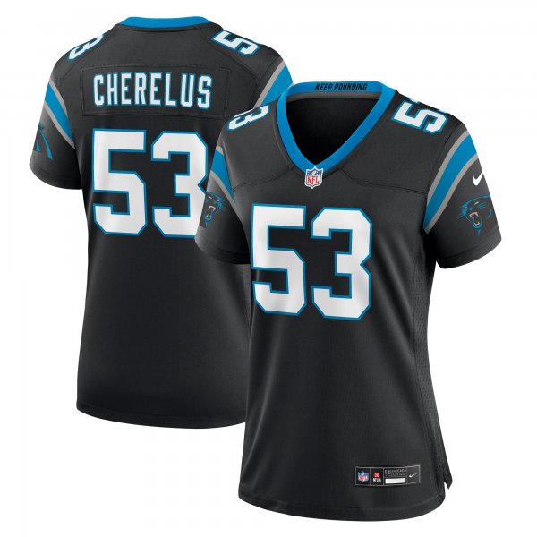 Women's Carolina Panthers Claudin Cherelus Nike  Black Team Game Jersey