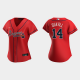 Women's Atlanta Braves #14 Adam Duvall Red Replica MLB Jersey